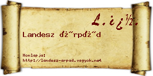Landesz Árpád névjegykártya